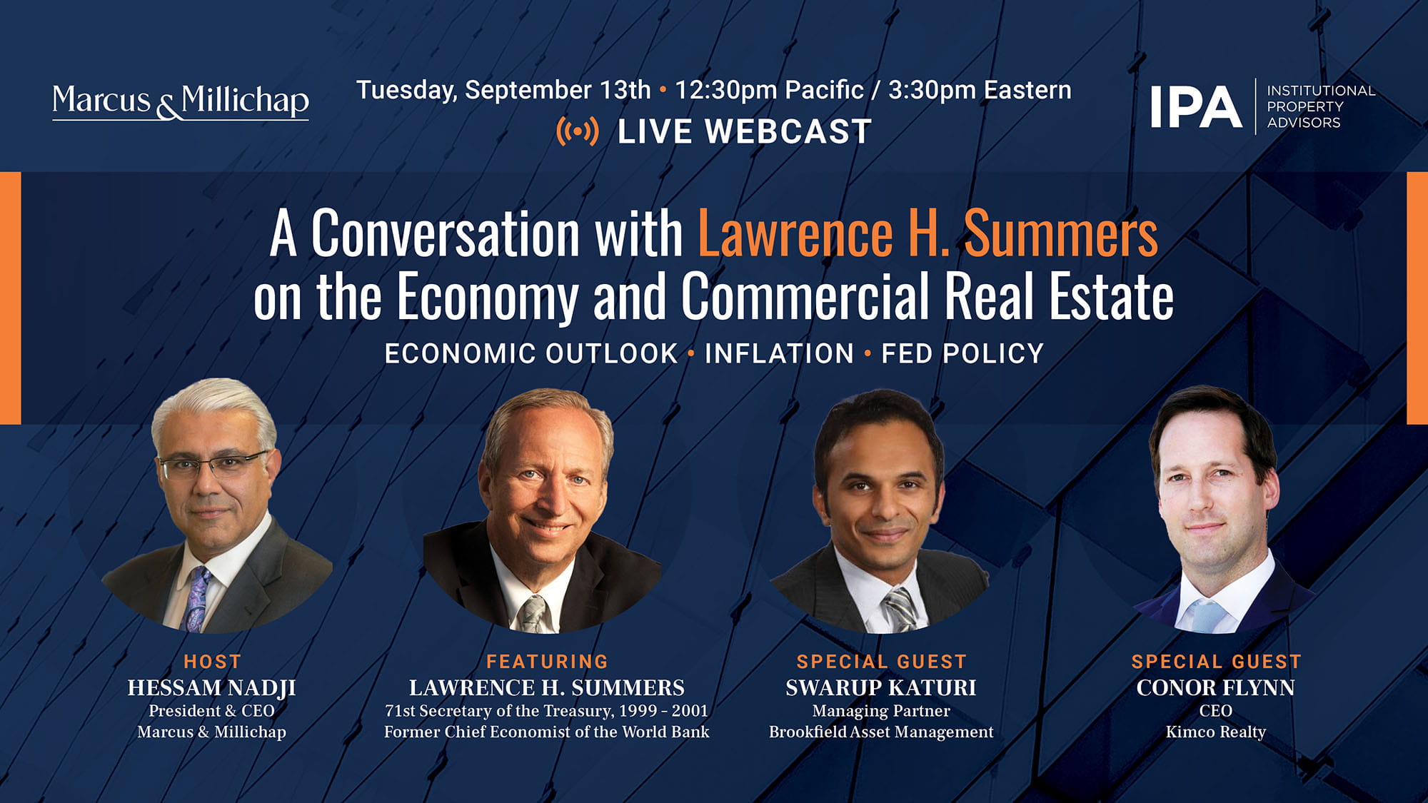 Live Webcast - Conversation with Lawrence H. summers on the Economy and Commercial Real Estate